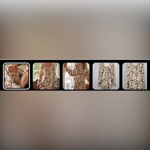 Anthropologie Cream Print Jumper, roomy small